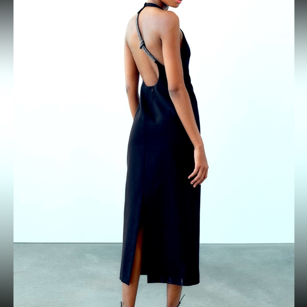 Zara limited shiny halter dress you cannot miss